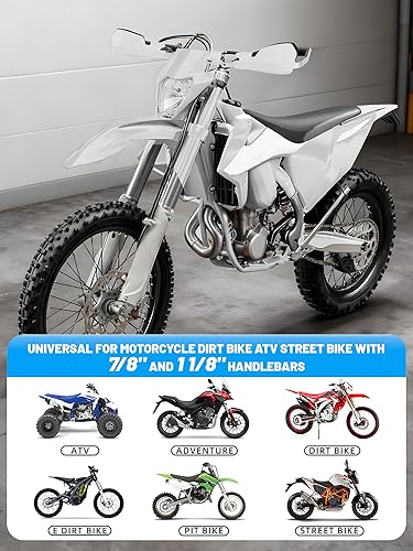 Vista 20 de JFG RACING Protectores de mano universales para motocicleta de 7/8 pulgadas, 0.866 in y 1 1/8 pulgadas, 1.102 in, para motos de nieve, motocross, MX