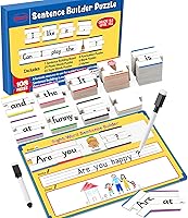 Vista 1 de Aizweb Construcción de Oraciones, Juegos de Palabras a la Vista para Jardín de Infantes 1º 2º Grado Suministros Esenciales del Aula