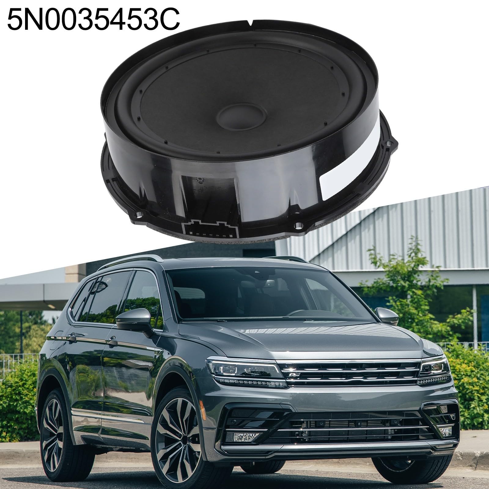Haut-parleur de rechange pour woofer de voiture, ABS noir avant 5N0035454B arrière 5N0035453C, pour Volkswagen-Tiguan 2009-2019 Pièce de mise à niveau audio intérieure (arrière)