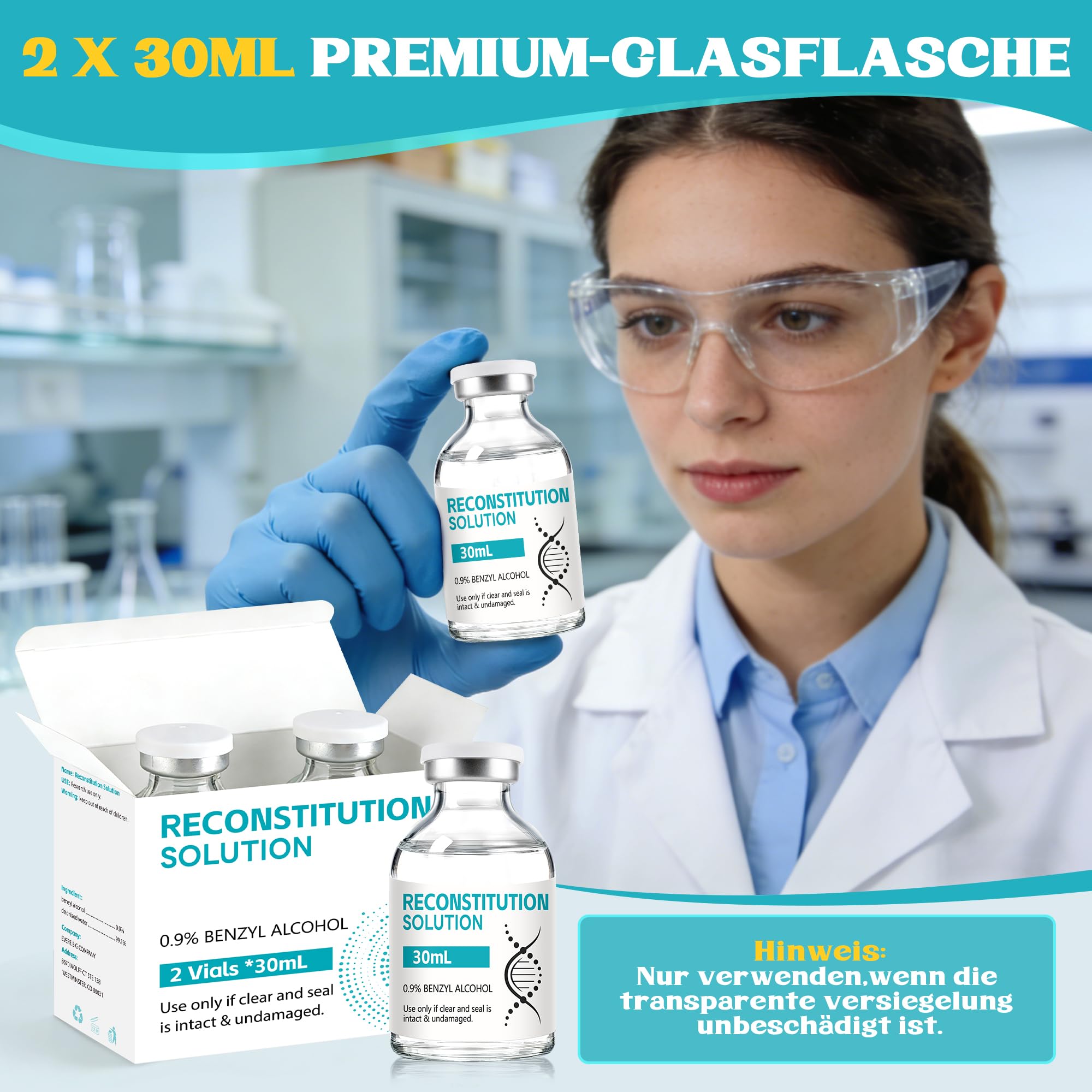 2 StückX 30 ML Verschlossene Flasche, Verschlossene Glasflasche, Einzeln Verpackt