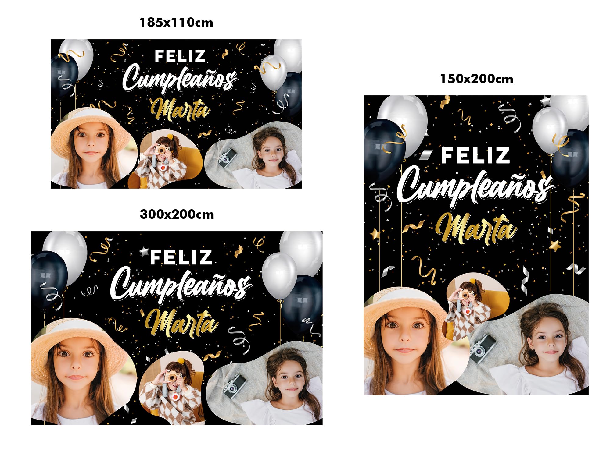 Oedim Photocall en Lona para Cumpleaños Personalizado, 150x200cm,Photocall Decorativo para Eventos o Celebraciones puntuales