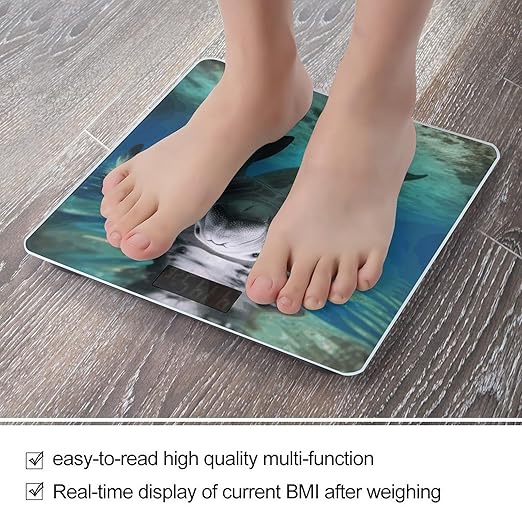 Báscula digital de baño Ocean Animal Manatee con pantalla LED miniatura 5
