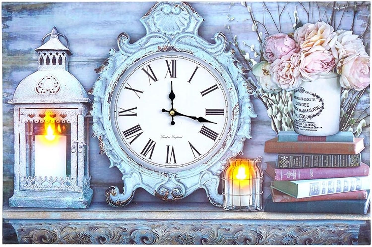 Themed Lighted Wall Clocks - Candle