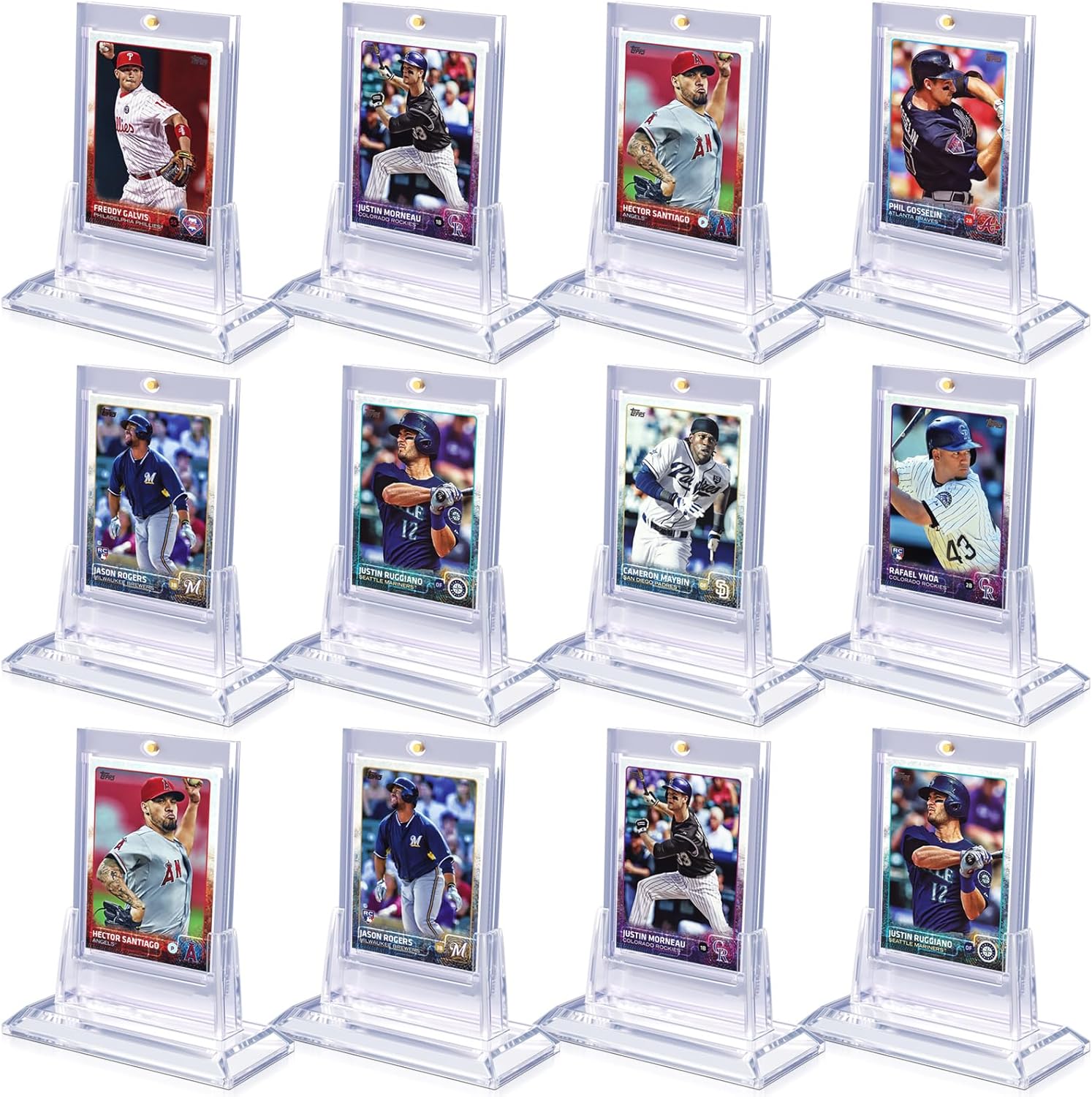 12ct Card Holders for Trading Cards, 35pt Acrylic Baseball