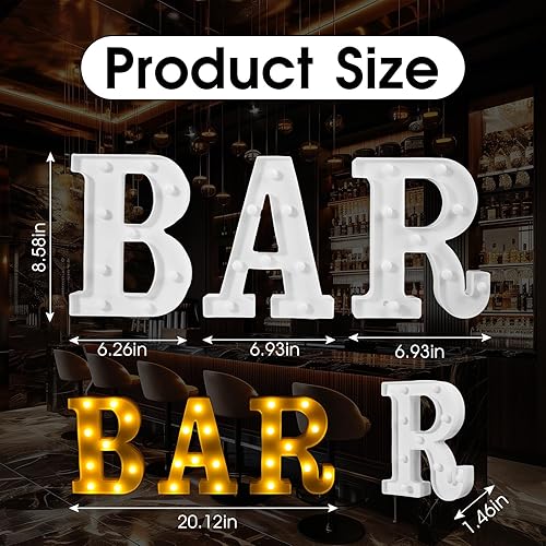 Miniatura 3 de Letrero de bar, luces de marquesina iluminadas colgables, luces LED de letras alimentadas por batería para pub, bar casero, cafeterías y tiendas de