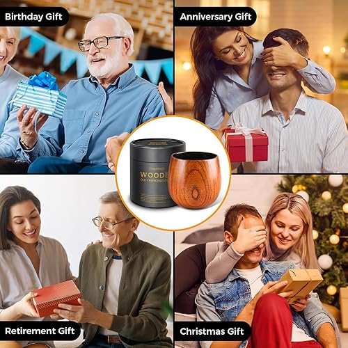 Miniatura 7 de Vasos de whisky de madera ampliados, vidrio de bourbon carbonizado a la antigua, regalos de whisky bourbon para hombres, papá, marido o hermano,