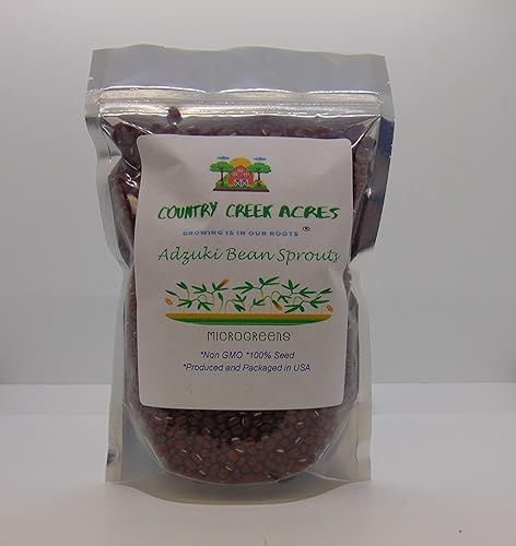 adzuki Bean Seed, microgreen, sprouting, 3oz, orgánico semilla, Non OMGPaís Creek LLC marcaSemillas de alta Sprout germination- Comestible,