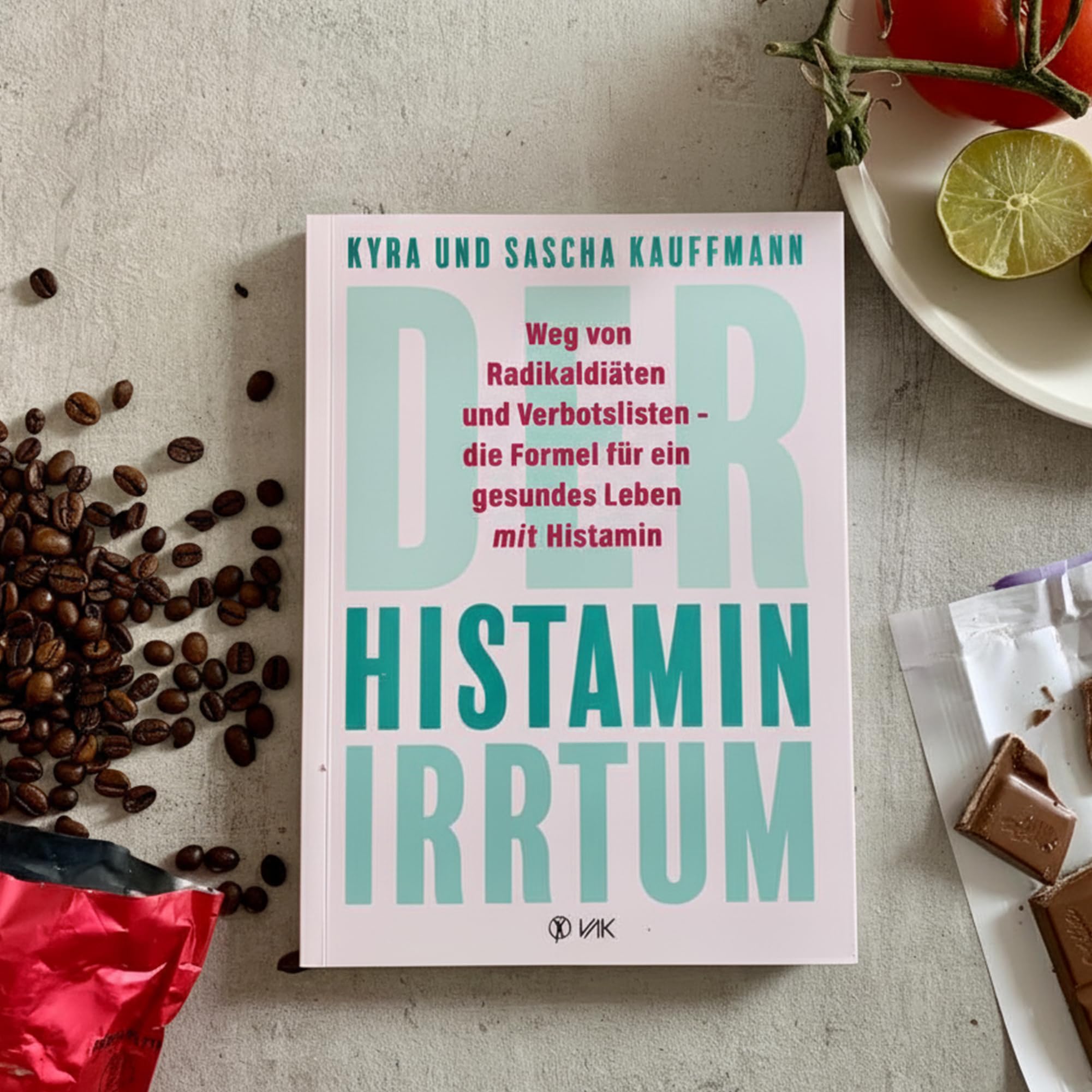Histamin Buch Bundle von Kyra & Sascha Kauffmann – Der Histamin-Irrtum + Histamin-Irrtum Kochbuch – Lecker essen bei Histaminintoleranz inkl. exklusivem Design-Lesezeichen