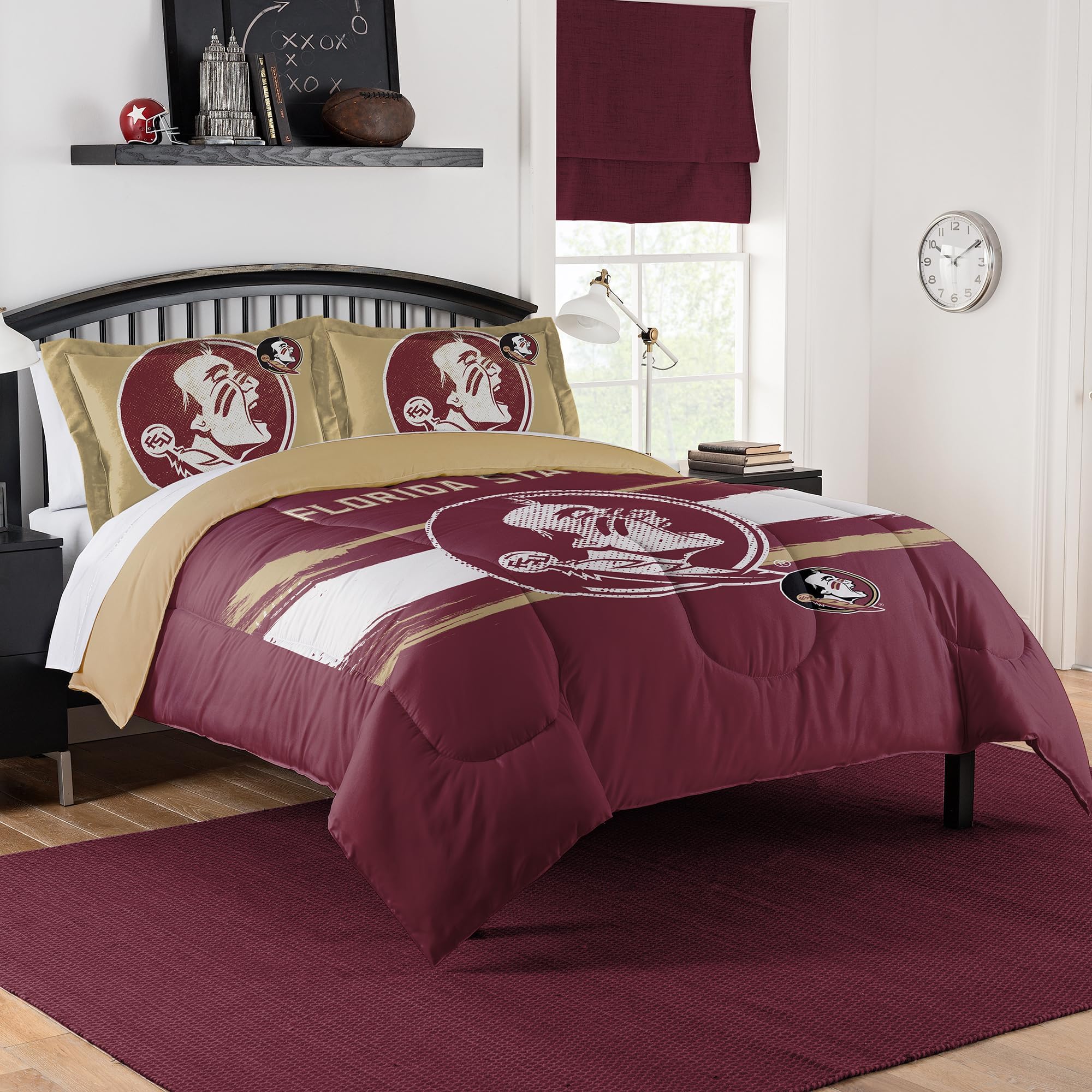 Florida State Seminoles Comforter Set – Seminoles Bedding for Dorms, Guest Rooms, RVs, Tailgates & FSU Game Day Decor, Full/Queen