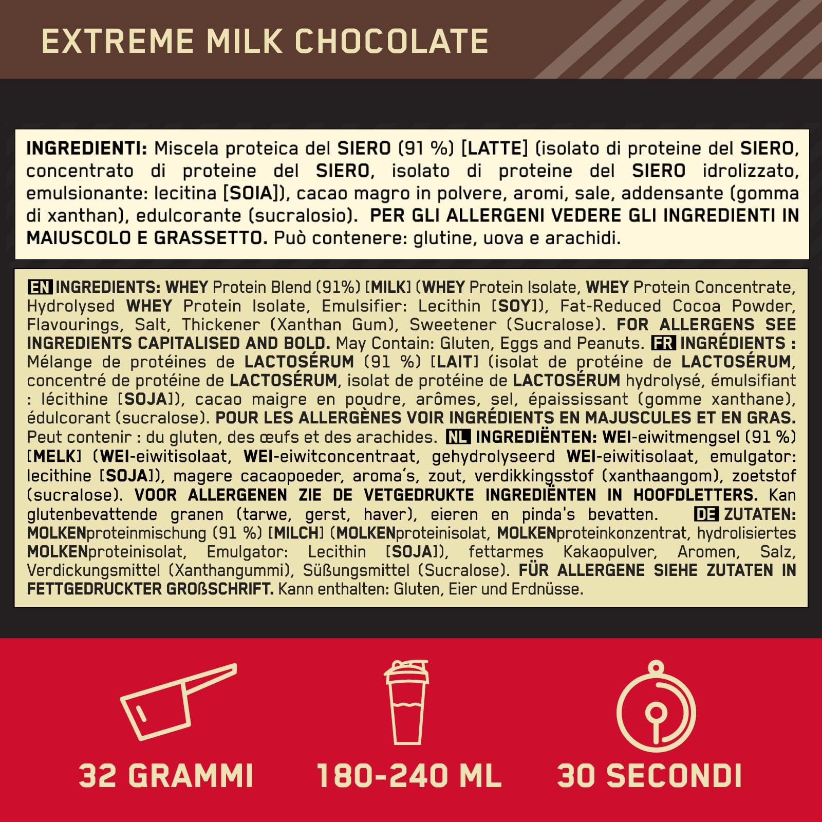 Optimum Nutrition Gold Standard 100% Whey Eiweißpulver mit Aminosäuren Milchschokolade 768g 24 Portionen + Serious Mass Protein Whey mit Kreatin Schokolade 2,73kg 8 Portionen + Shaker