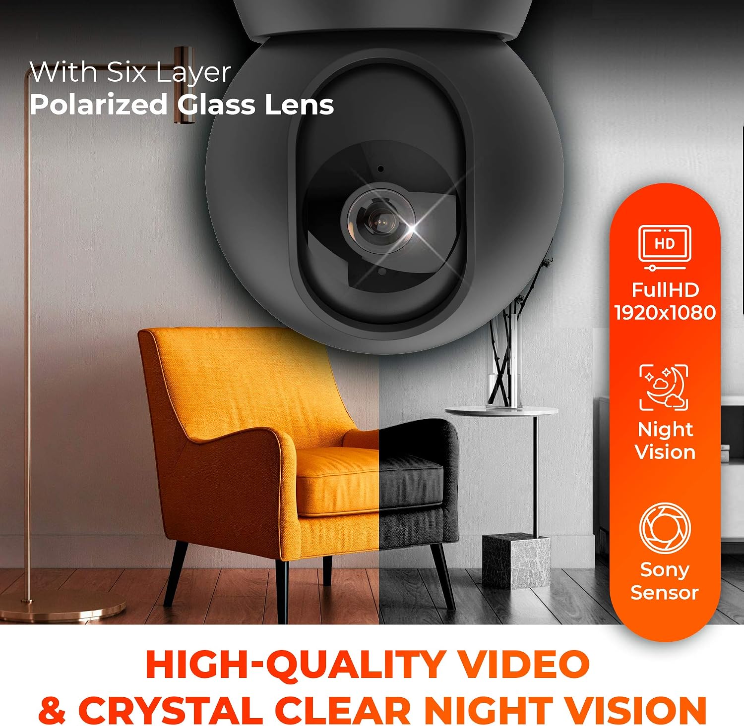 FHD 1080P WiFi Indoor Home Security Camera Two-Way Audio, Smart Wireless Baby Monitor, IR Night Vision, App for iPhone, Android, Surveillance Security Cam Motion Detection, Alexa- Cloud Sorage