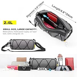 Rhinowalk Bike Handlebar Bag, Bicycle Front Bag Shoulder Bag Storage Bag with Shoulder Strap for Road Mountain Bike Cycling Travel