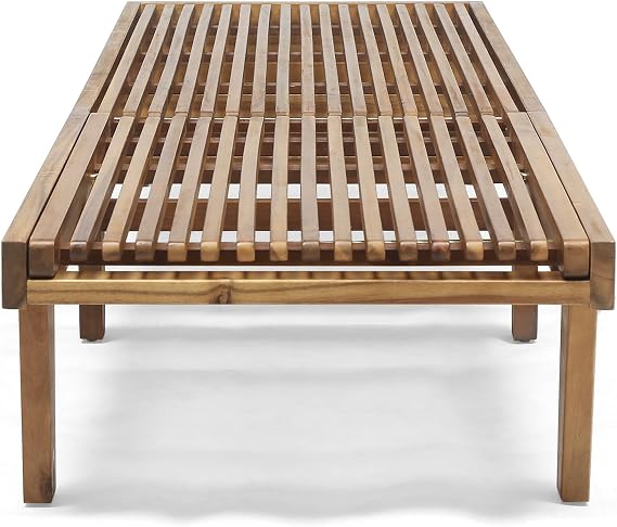 Christopher Knight Home Addisyn Outdoor Wooden Chaise Lounge, Teak Finish