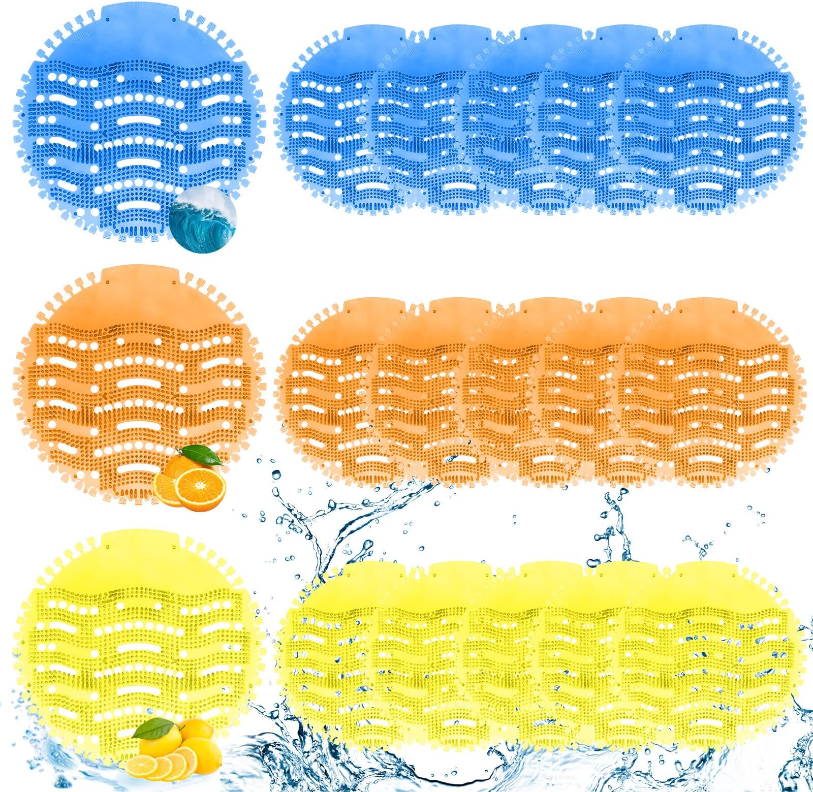 Urinal Screen Deodorizer, 18 Packs Urinal Splash Mats, Long Bristle Anti-Splash & Anti-Clogging Mats for Men’s Toilet, Commercial Restrooms, Schools, Pubs & Office Bathrooms, Keeps Floors Clean