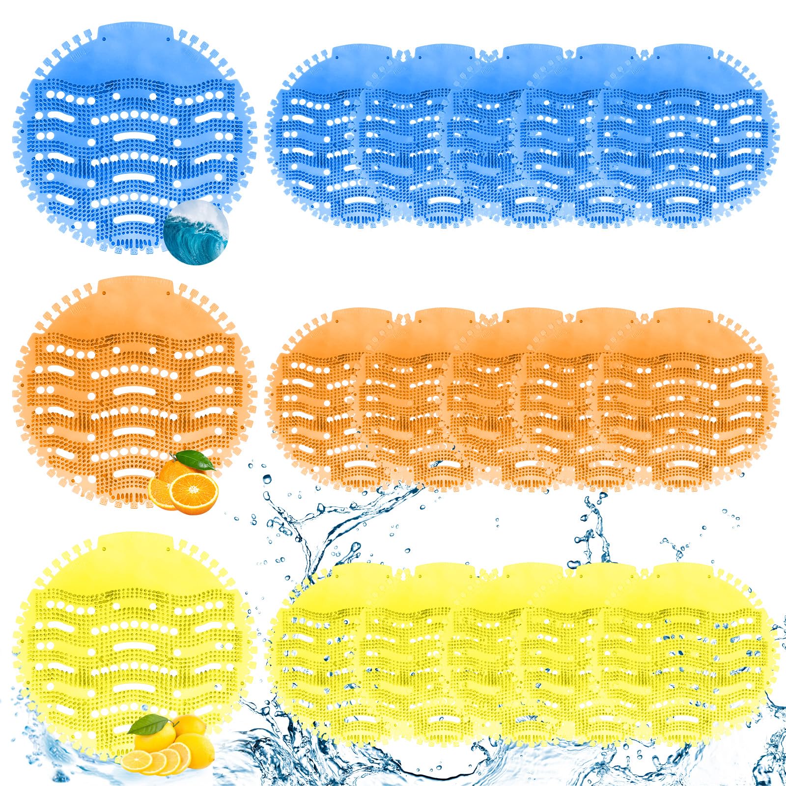 Urinal Screen Deodorizer, 18 Packs Urinal Screen Splash Mats, Long Bristle Anti-Splash & Anti-Clogging Mats for Men’s Toilet, Bathroom, Restrooms,School