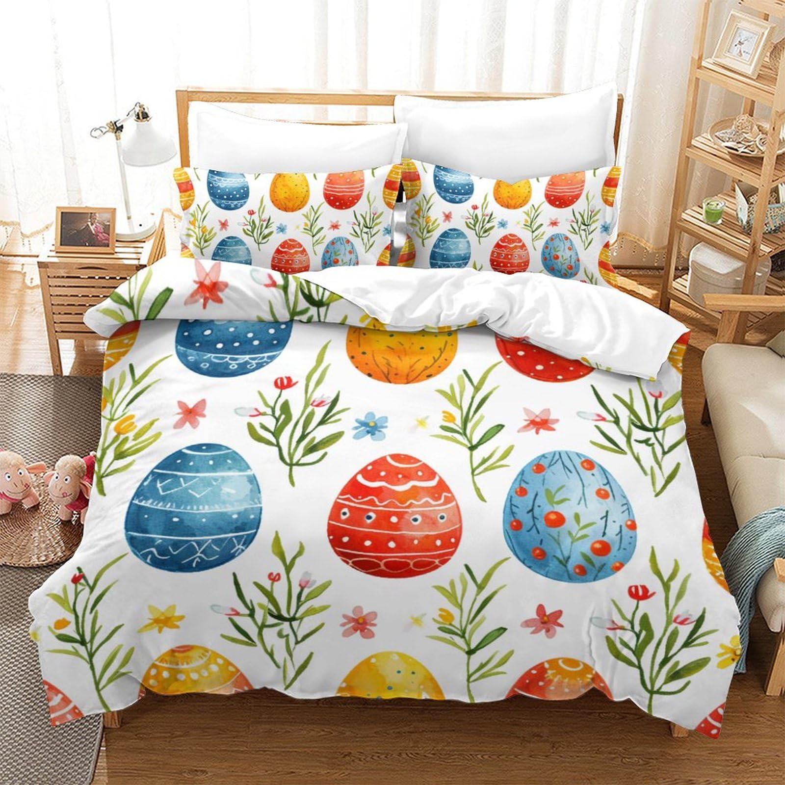 Housse couette haute qualité résistante à la décoloration parure de lit 3 pièces