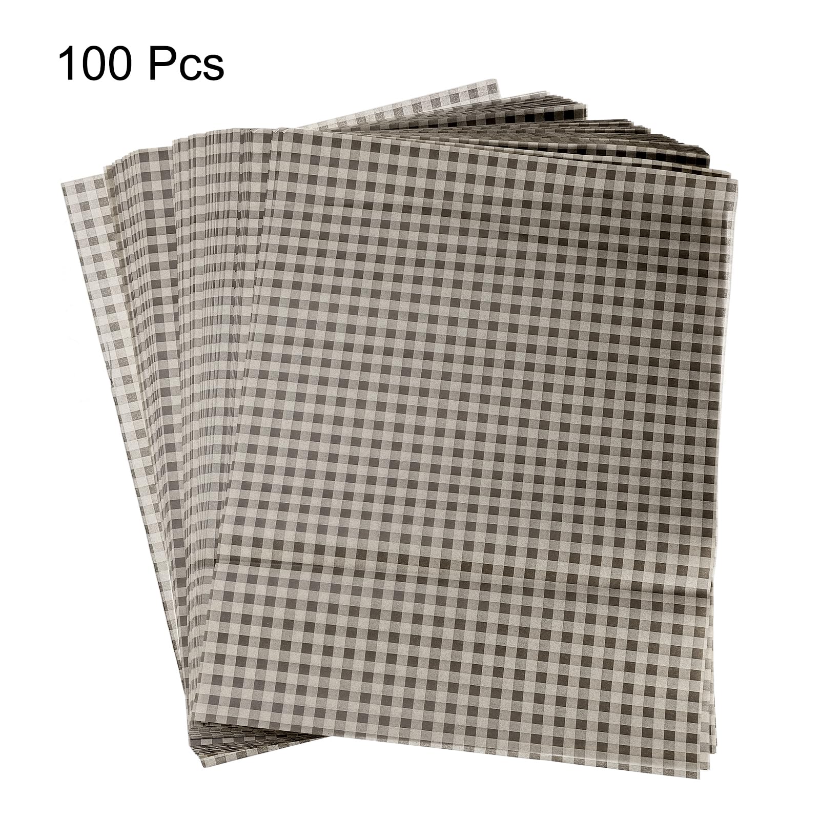 Sourcing Map – 100 Fogli Di Carta Cerata A Righe Quadrate Blu 30x30 Cm – Perfetta Per Panini, Hamburger E Fritti - 3