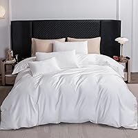 Vista 90 de MooMee Queen Duvet Cover Set, 100% Extra Long Staple Cotton 600 Thread Count Sateen Silky Soft Breathable Durable Luxury Hotel Quality Bedding Set
