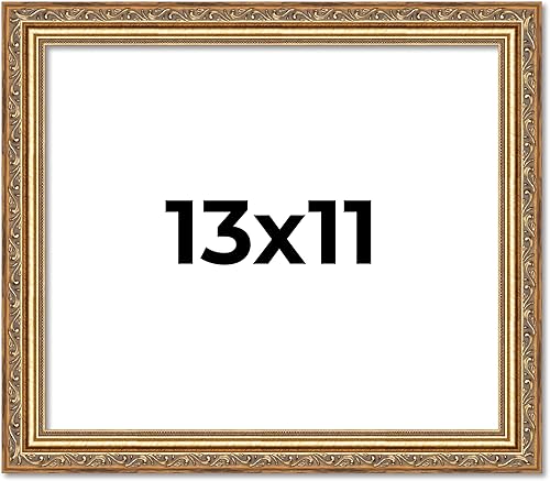 Vista 327 de Poster Palooza Marco de fotos de madera tradicional dorado antiguo de 6 x 18 pulgadas con plexiglás acrílico UV, respaldo de tablero de espuma