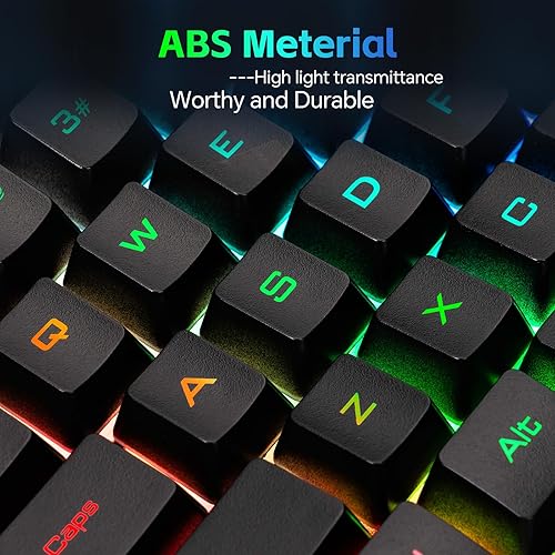 Miniatura 7 de Ratón de medio teclado con una mano, adaptador USB tipo C, combo de juegos con retroiluminación LED RGB 7200DPI CPI personaliza adaptador de 4