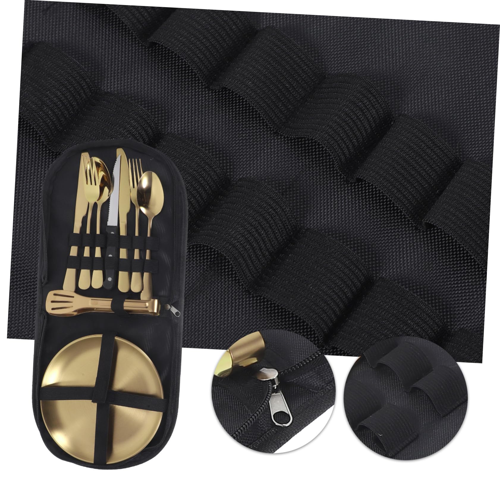 Edelstahl Servierlöffel Und Suppenlöffel Mit Campinggabel Und Besteck Aus Edelstahl Mit Aufbewahrungstasche Für Outdoor Picknick Und Campinggebrauch