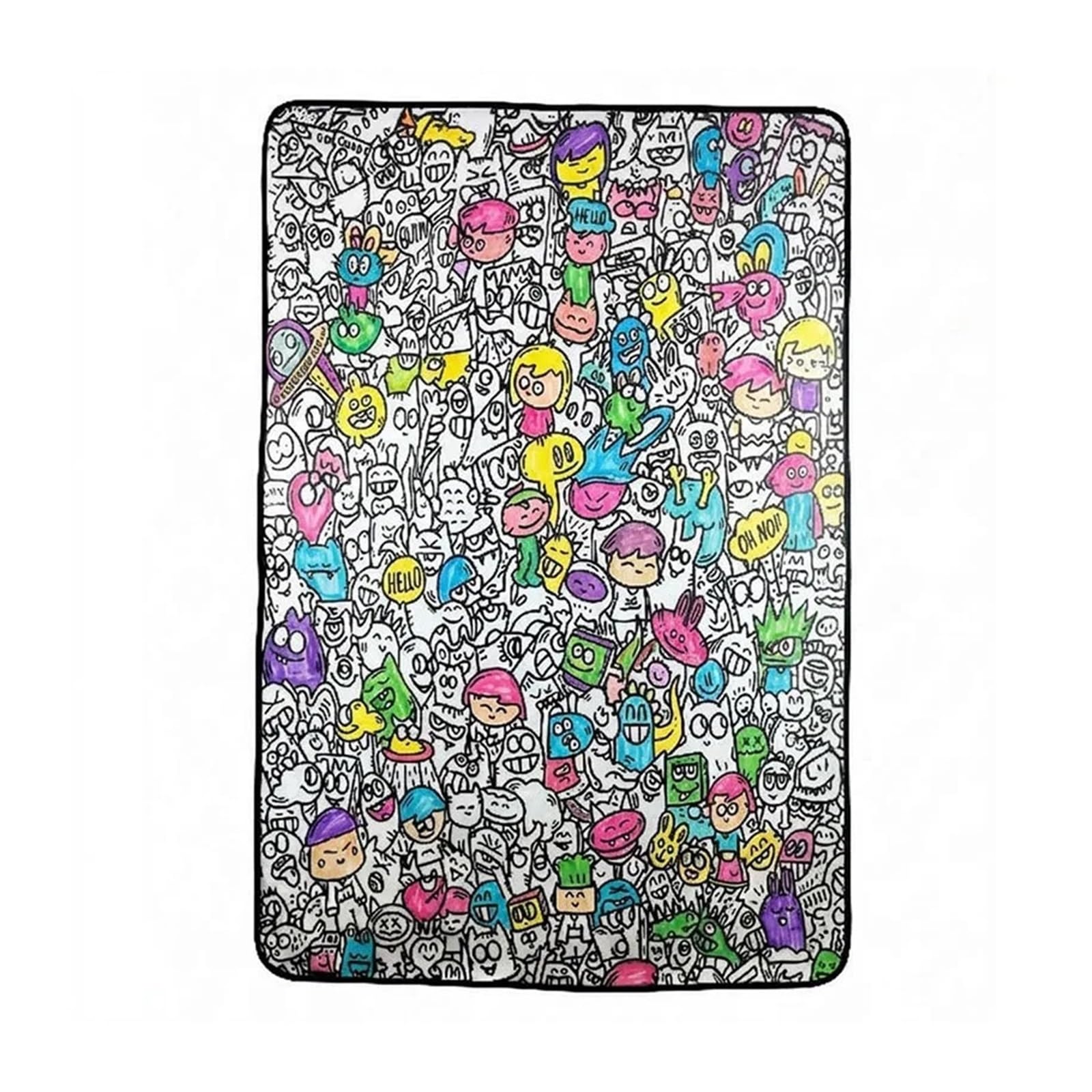 Ozzyr diy coloring blanket Adult DIY Graffiti Blanket Hand-painted Decompression(100x140cm-04)