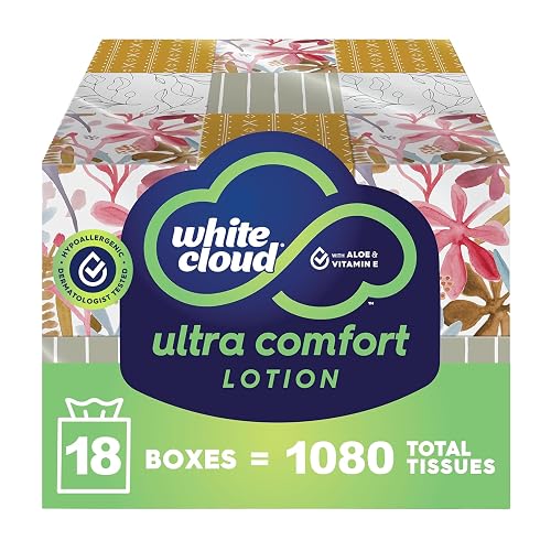 White Cloud Ultra Comfort Lotion 3-Ply Facial Tissue with Aloe
