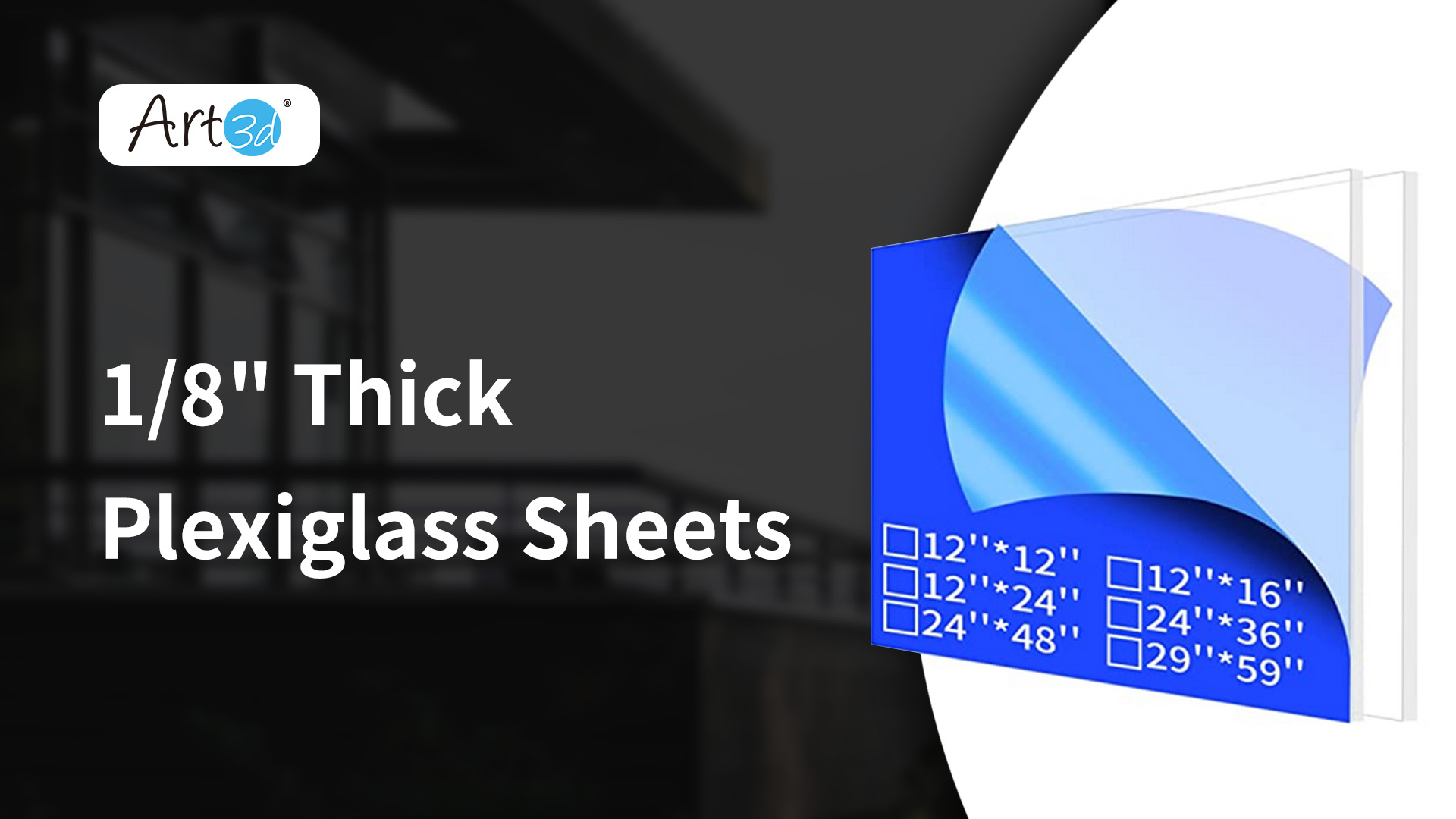 Image of Art3d (2 Pack) 1 /8 inch Thick Plexiglass Sheets - 48 inch x 24 inch PET Clear Acrylic Sheets for Art Design,Craft Projects, Signs, DIY in Home, Wedding, Festival,Party,Office