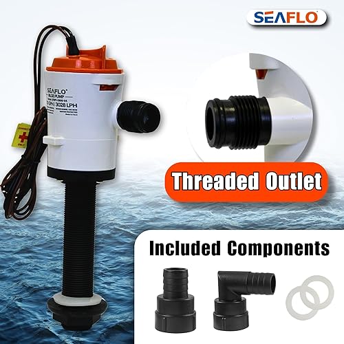 Miniatura 6 de Seaflo Bomba Livewell en ángulo de 12v 800 GPH