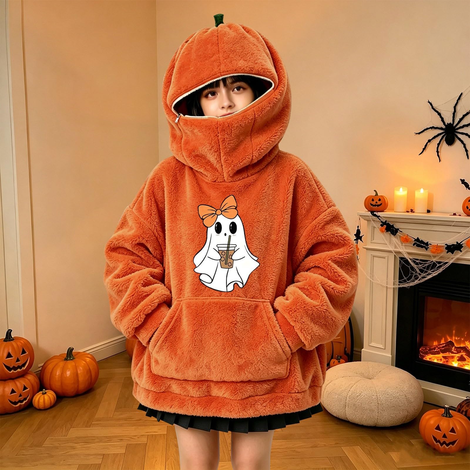 Sudadera con capucha de calabaza para niños para fiesta de Halloween | Sudadera con capucha suave y cálida para otoño e invierno, perfecta para fiestas de truco o trato, escuela, vacaciones