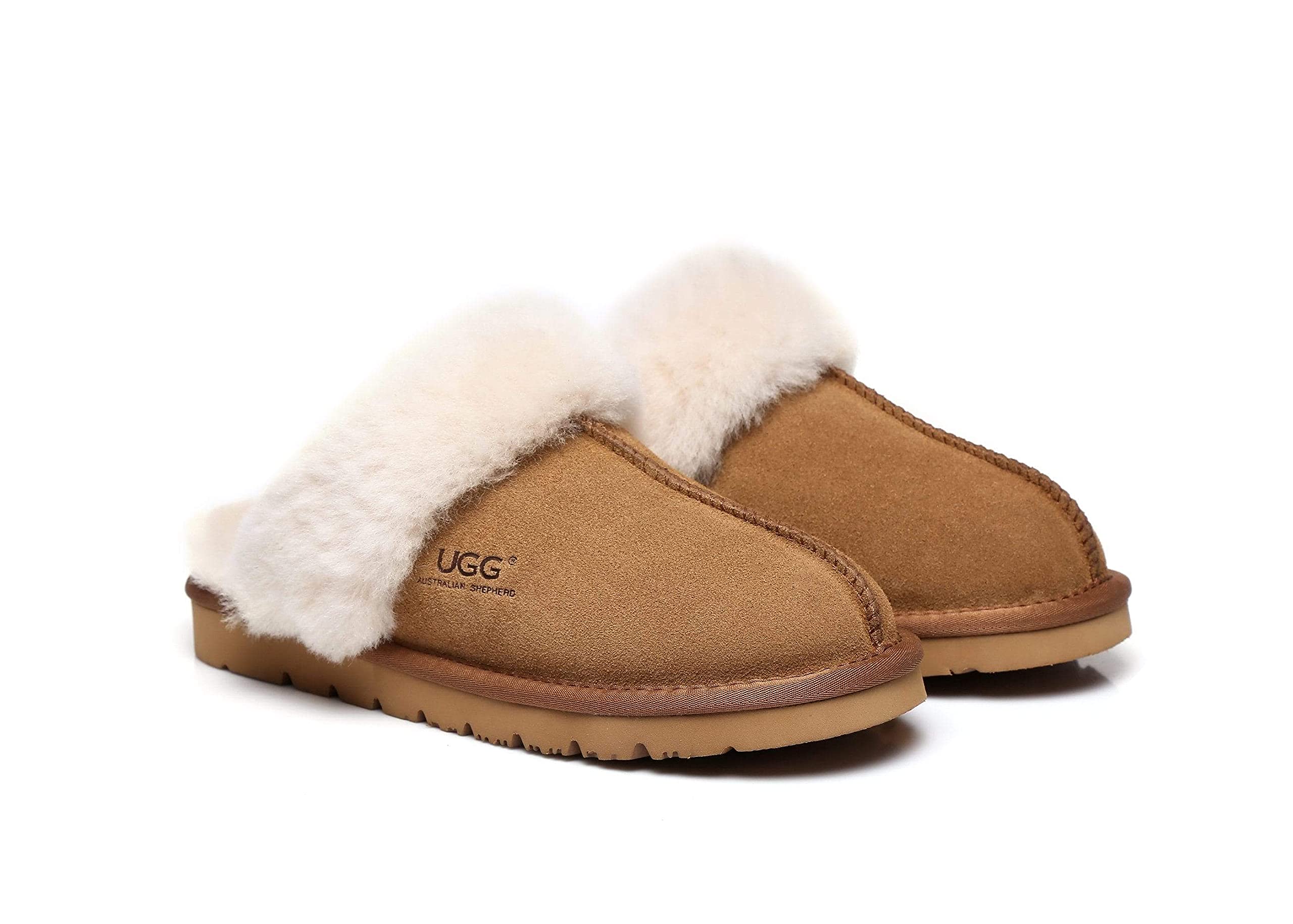 UGG Slippers Women Australian Premium Soft Sheepskin Wool Winter Slippers Thick Sole Muffin
