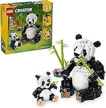 LEGO Creator 3 in 1 Wild Animals Panda Family - Building Toy Kit for Kids with 3 Building Options, Panda, Penguin, or Orca - 8 Year Old Girl & Boy Birthday Gifts - 31165
