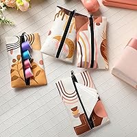 Vista 4 de 8 piezas de soporte para pañuelos de viaje, reutilizable, bolsa de tela con cremallera para bolsa, automóvil, oficina, hogar (Boho)