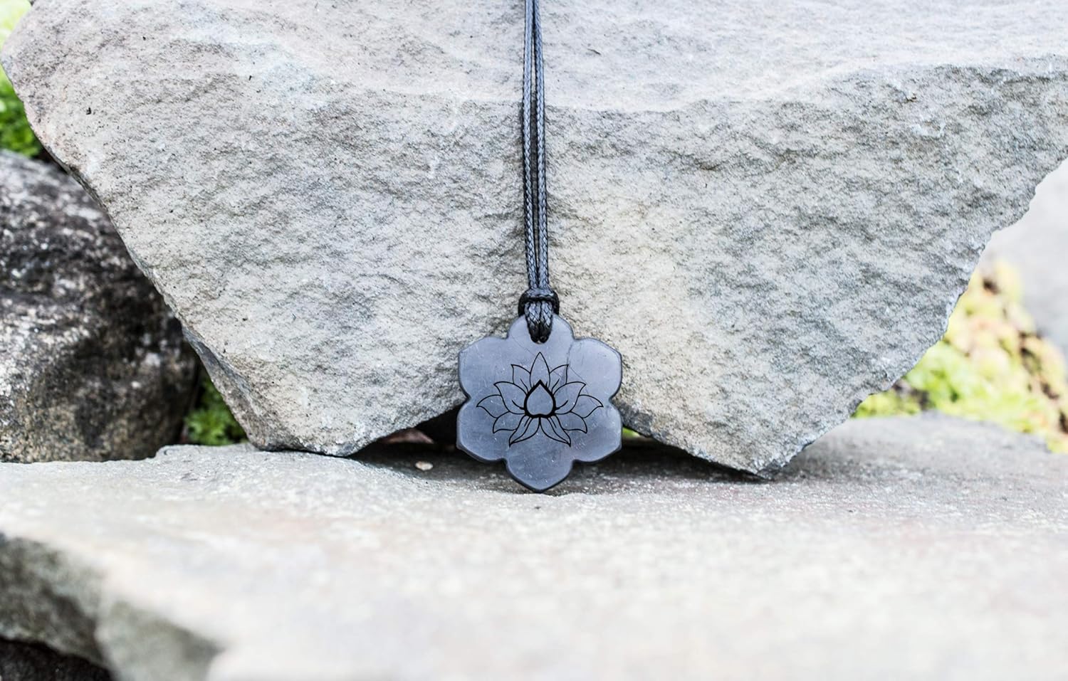 Shungite Pendant Engraving Sacred Geometry