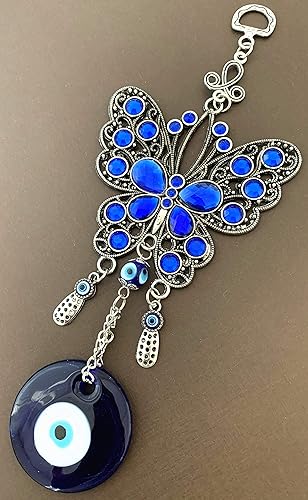 Miniatura 5 de Amuleto de diseño de mariposa azul turco con diseño de mariposa para colgar en el hogar y la oficina - CL10