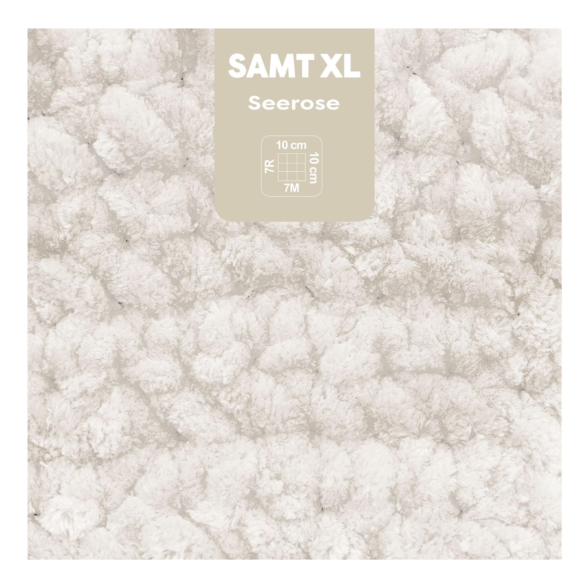myboshi Samt XL, kuscheliges, extra dickes Chenillegarn, super chunky, zum Häkeln und Stricken, XXL-Knäuel, 100g, Ll 40m, Weiß (Seerose), 5 Knäuel