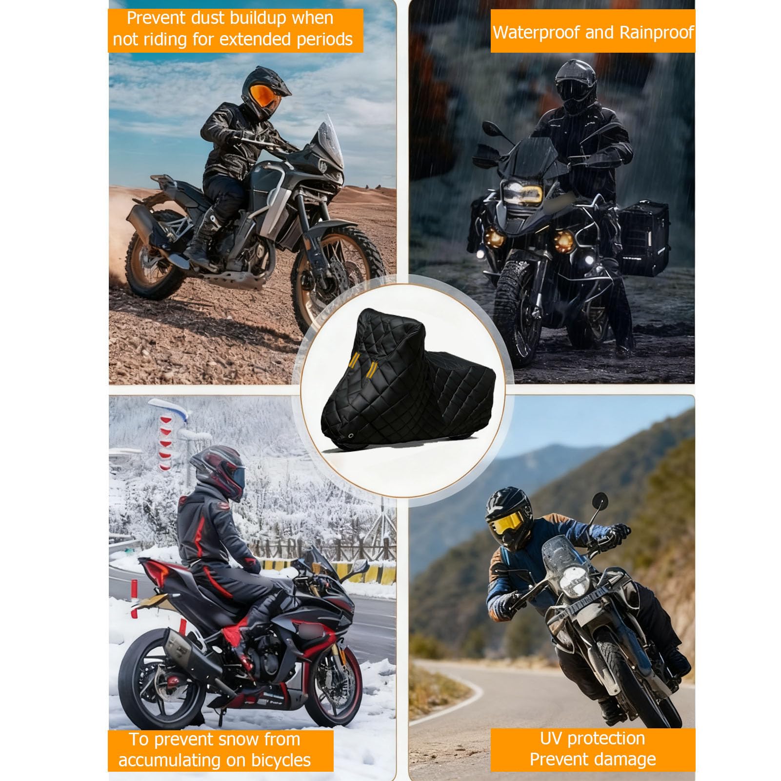 Motorradabdeckung Verdickt Für KSR Moto Cracker Hagelschutzplane Motorrad,Motorcycle Garage Wasserdicht UV-Schutz Staubdicht Kratzfest mit Schlüsselloch