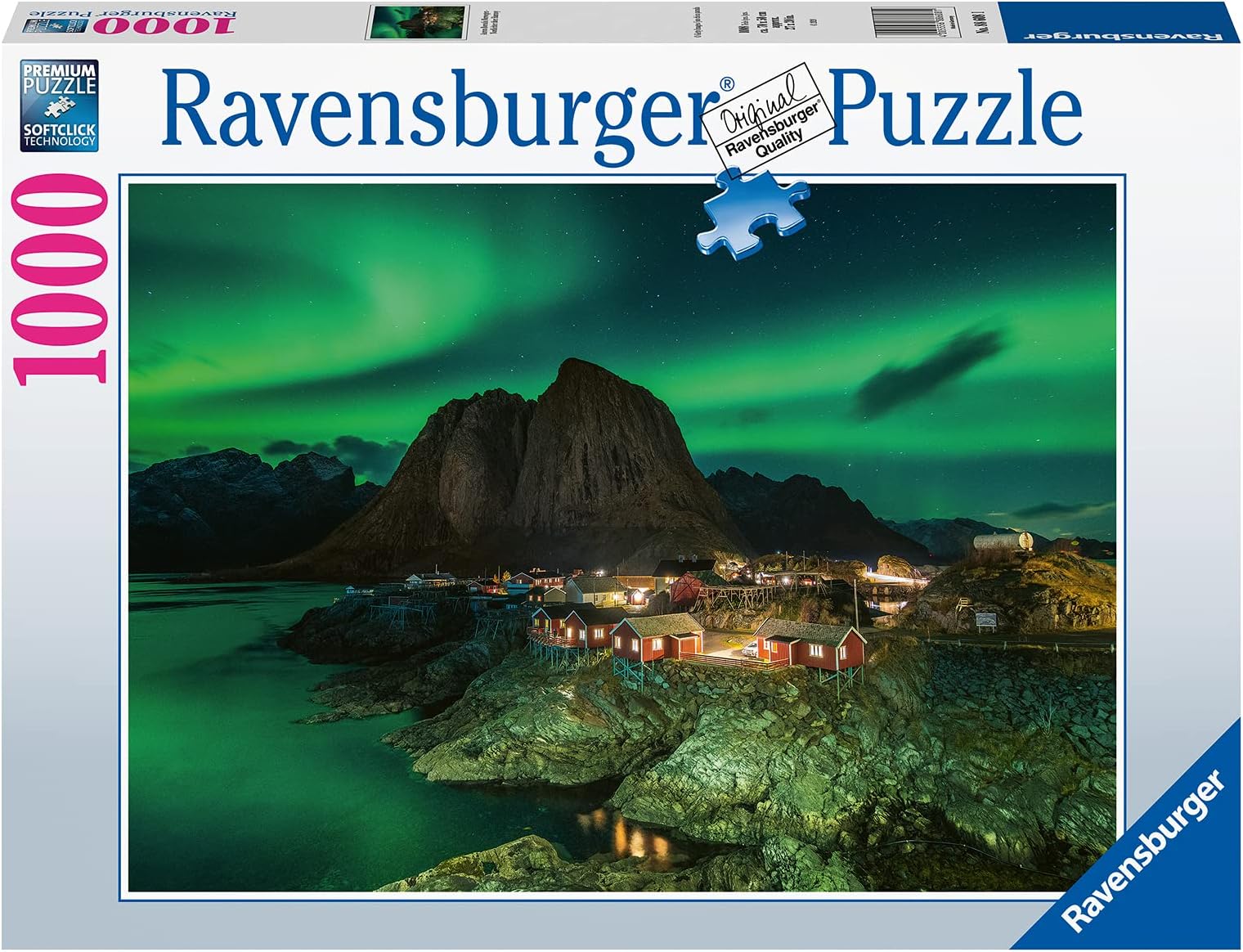 RavensburgerNorthern Lights Over Hamnoy Norway 1000 Piece Jigsaw Puzzles for Adults & Kids Age 14 Years Up - Landscape Puzzle [Amazon Exclusive]