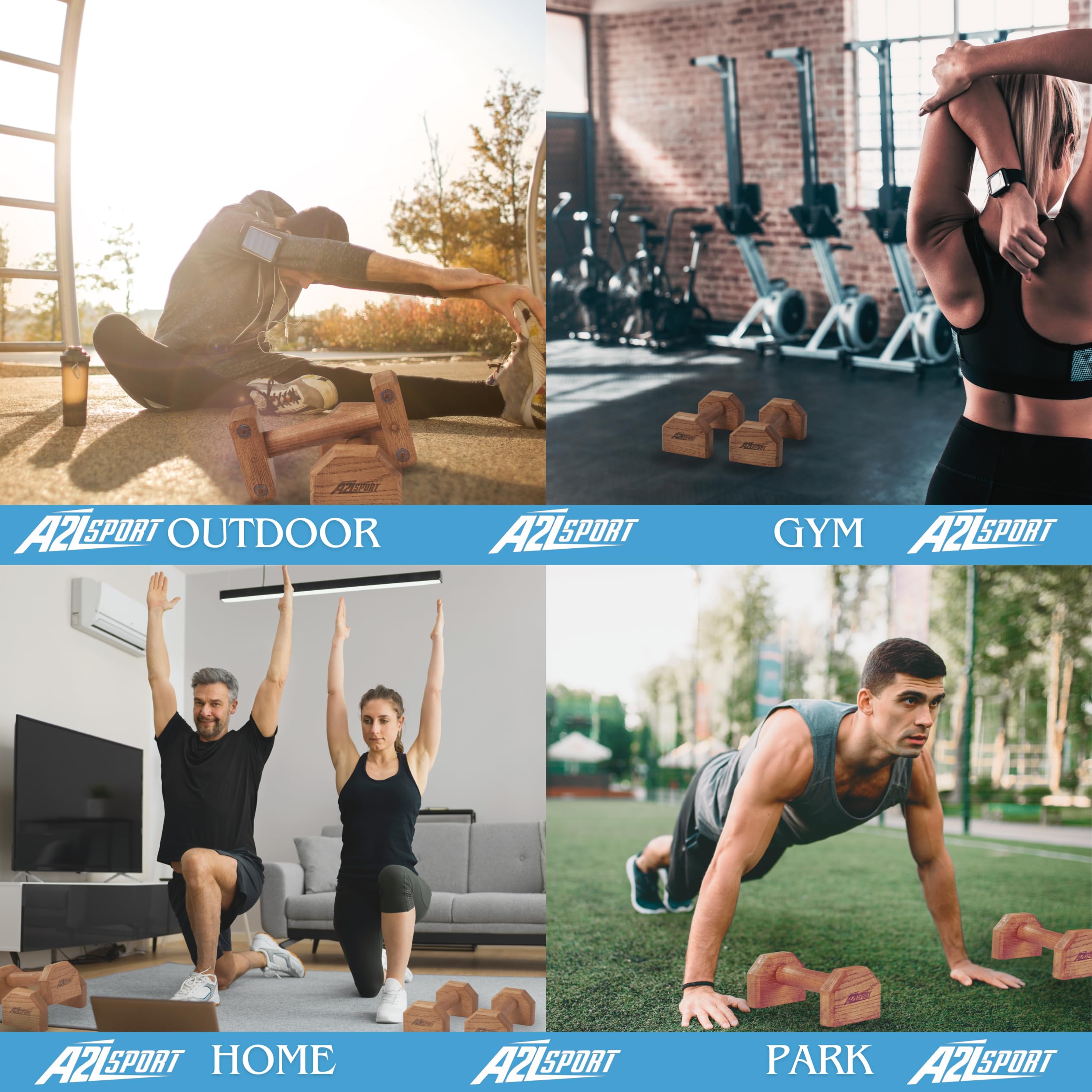 Poignées De Pompes En Bois – 2 Barres Parallètes, Antidérapantes, Amovibles, Pour Fitness, Callisthénie, Yoga