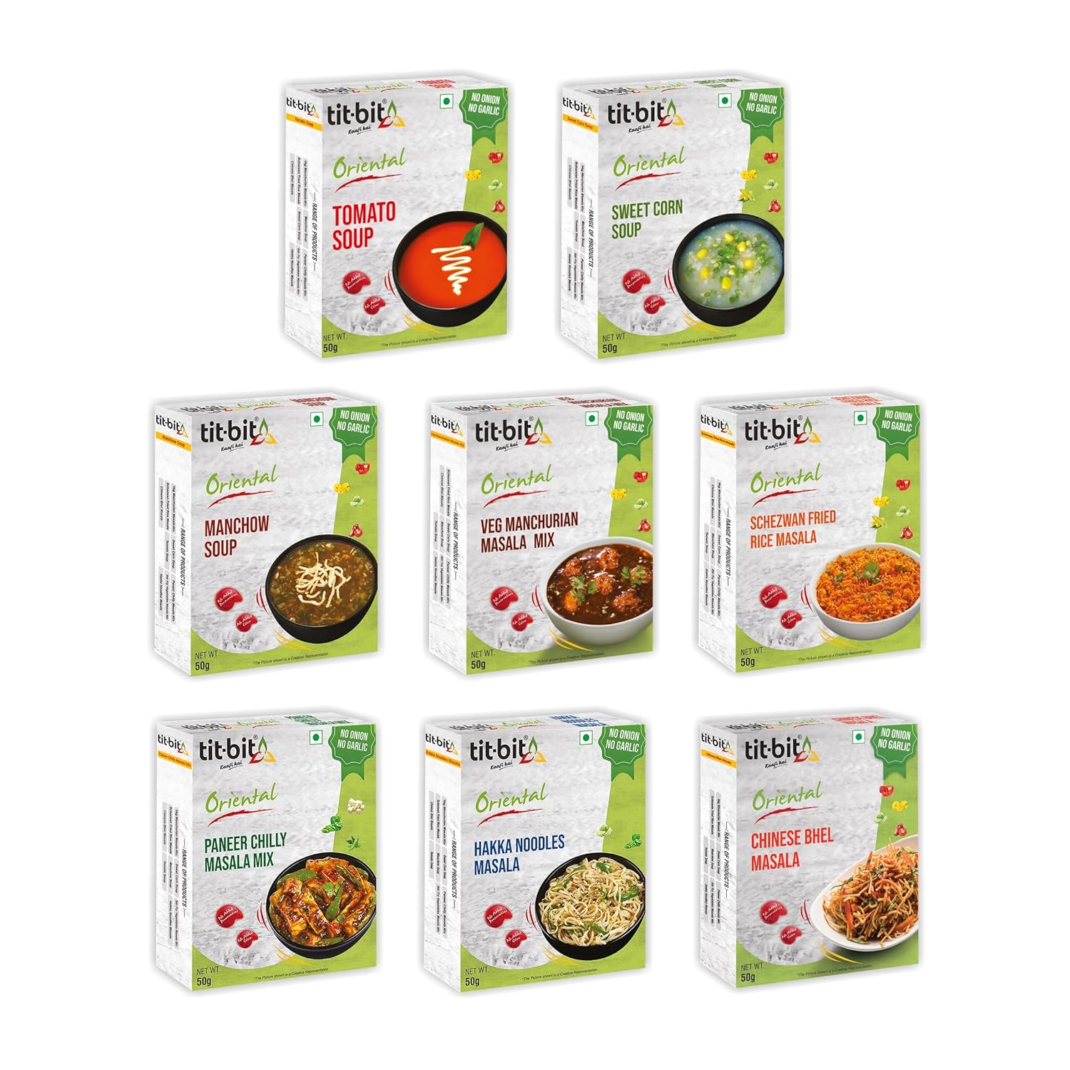 TitBit OrientalNo Onion No Garlic,Tomato Soup,Sweet Corn Soup,Manchow