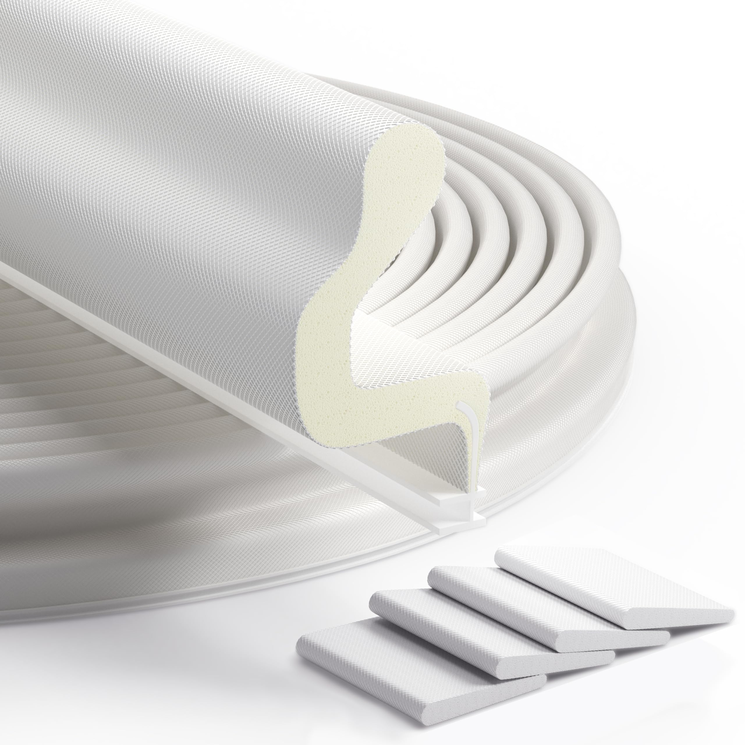 20FT Kerf Weather Stripping Door Seal Sound Proof Weather Strips Seal Strip for Front Door Frame Soundproofing Exterior Door Insulation Gasket (with 4 Door Corner Seals)