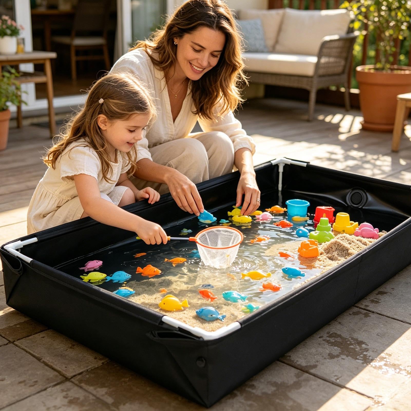 Arenero Infantil con Tubo de Desmontable para Juegos de Agua