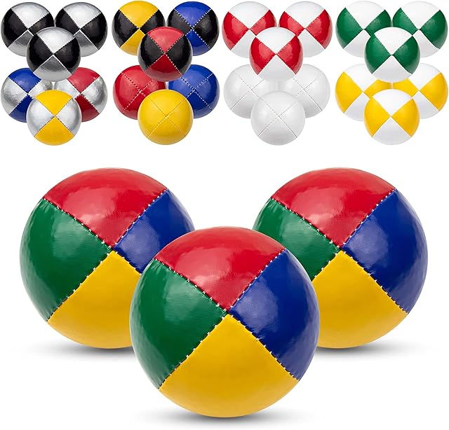 Juggle Dream 3x Pro Thud Juggling Balls - Set of 3 Professional Juggling Balls with Free Online Learning Video, Perfect for Beginners and Experts (Multicoloured)