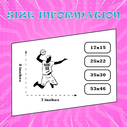 Miniatura 4 de Calcomanías de jugador de baloncesto con número individual, nombre  Calcomanías de pared de jugador de baloncesto creativo con nombre  Imagen de