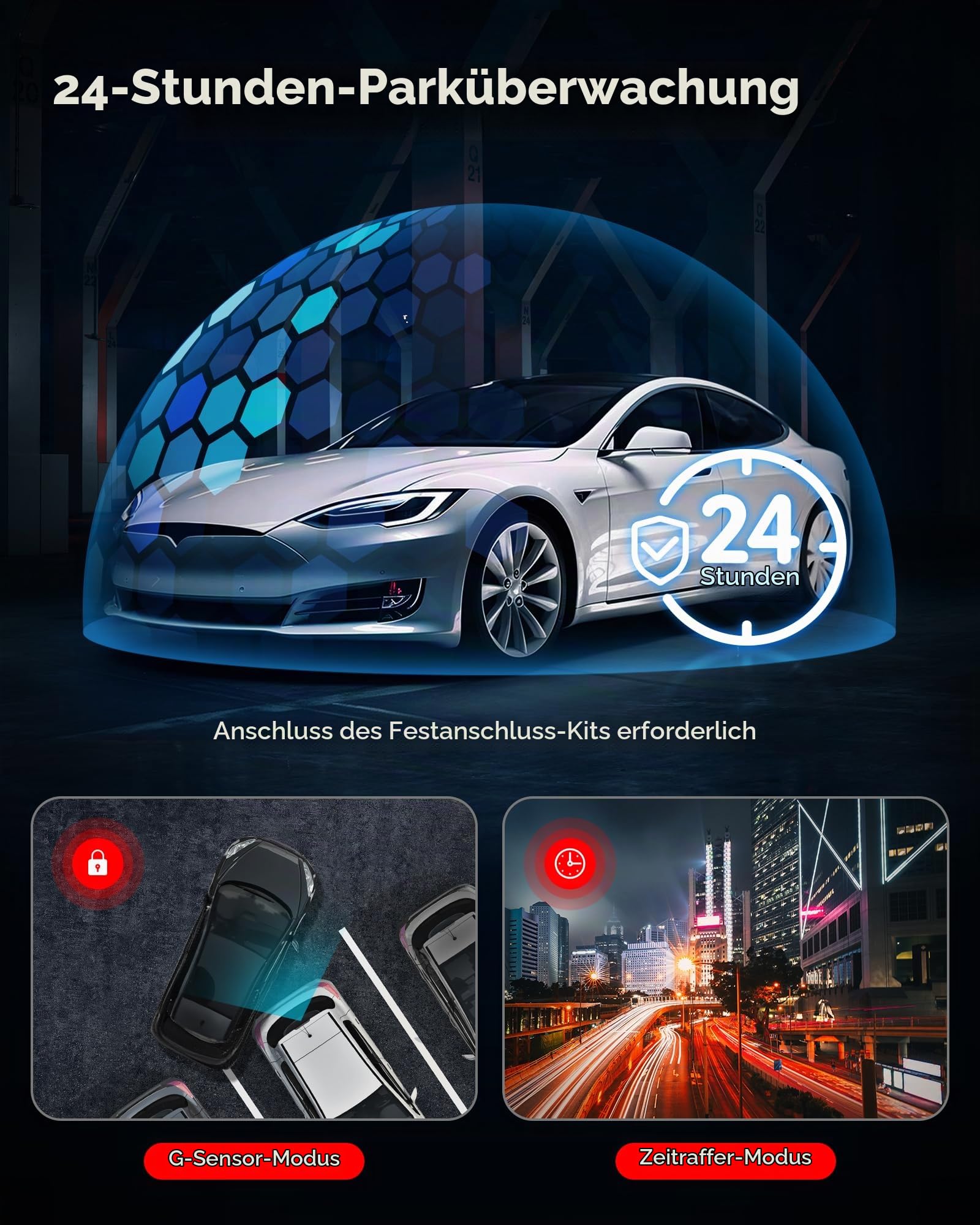 REDTIGER F7NP Dashcam und OBD Hardwire Kit, 4K Starvis 2 Dashcam Auto mit integriertem GPS, WLAN und mitgelieferter Speicherkarte