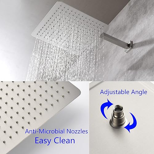 Miniatura 5 de Shamanda Luxuly - Cabezal de ducha de alta presión, ducha fija de latón con 360 rótulas giratorias, L70001-P