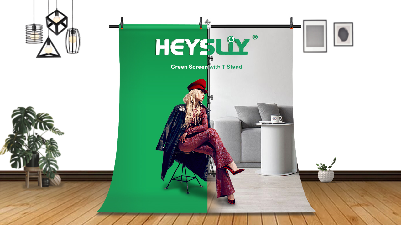 Kit Fond Vert 2x1,5 M Avec Support - Pour Streaming, YouTube, Photo Studio, Transport Facile