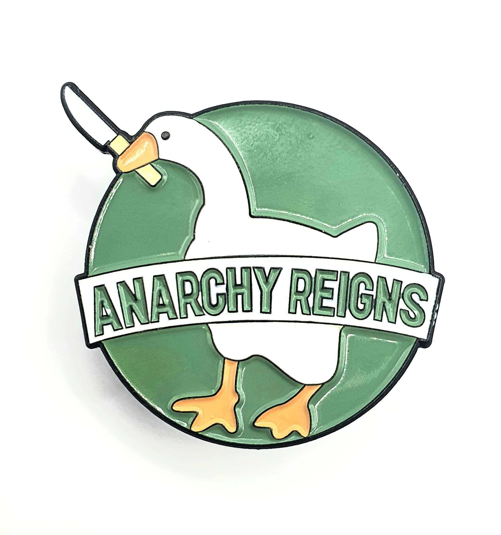 Anarchy Reigns Goose Crime Bad Duck Meme Metal Enamel Pin Badge