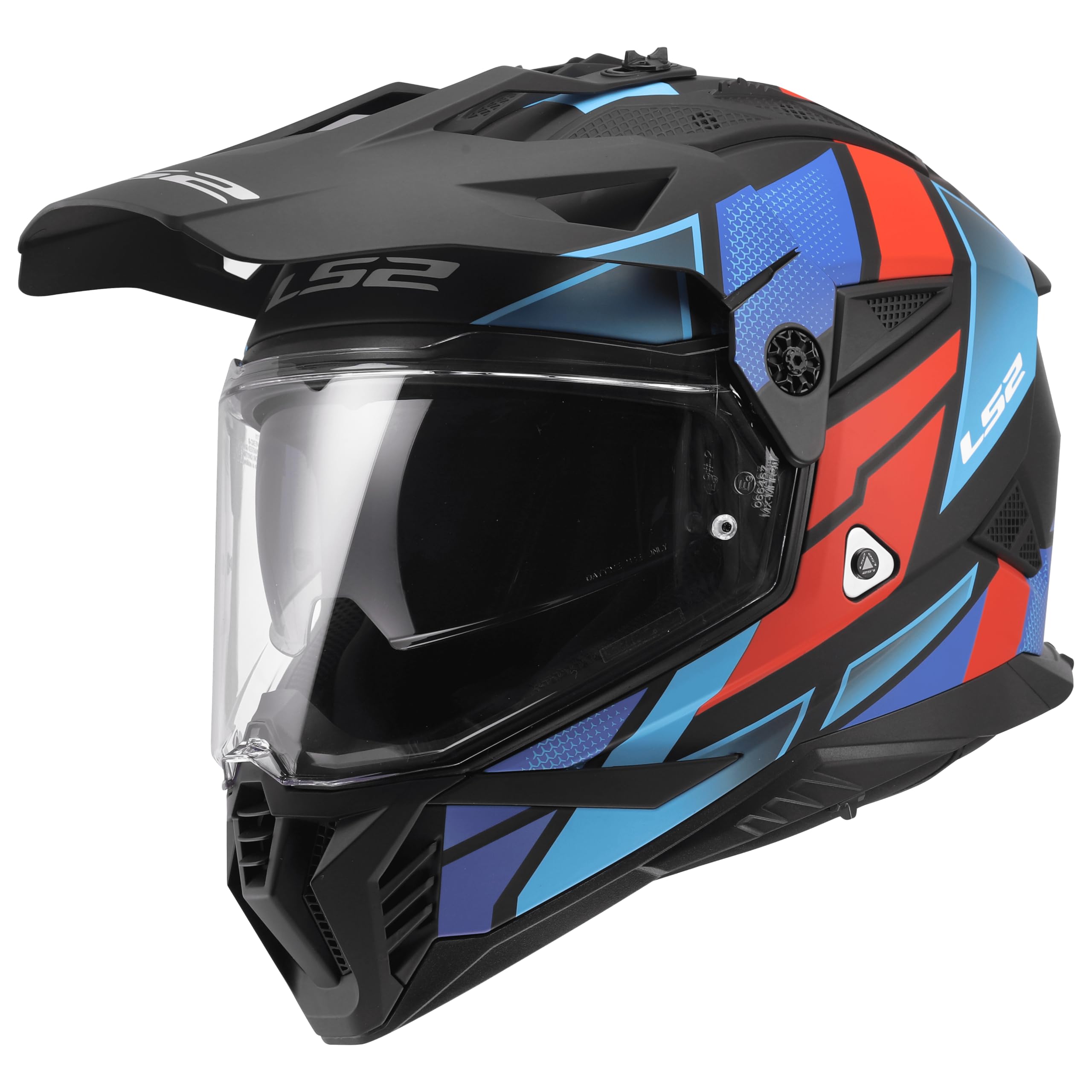 LS2, Casco Moto Cross PIONEER II BLOCK Black Red Blue, XS