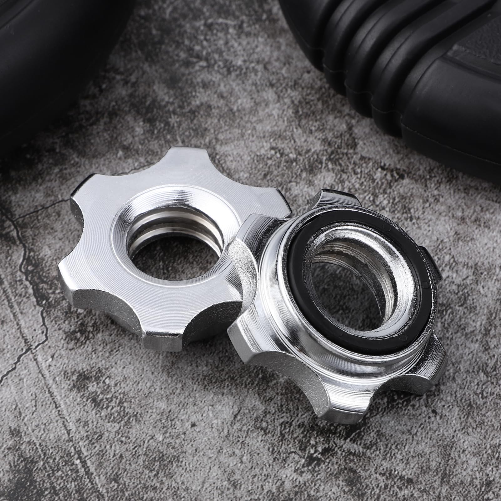 Kichvoe 2PCS Standard Barbell Collars Screw Nut Cap 2.5cm Anti-Slip for Dumbell Weight Lifting